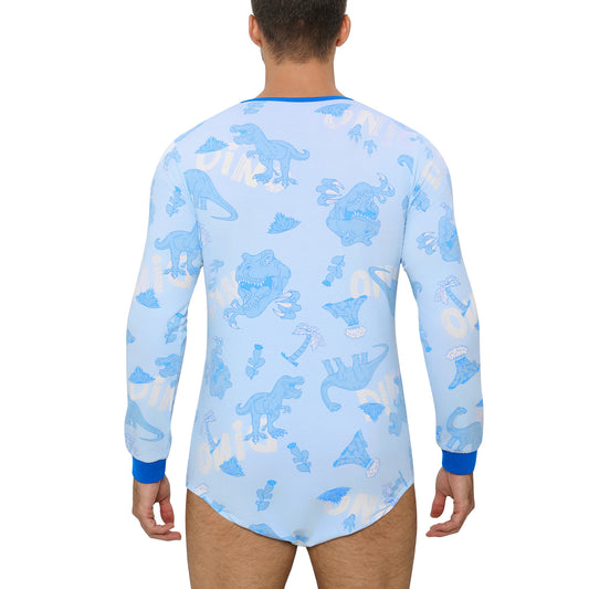 Landofgenie Long Sleeve Men Cotton Onesie - Dinosaur