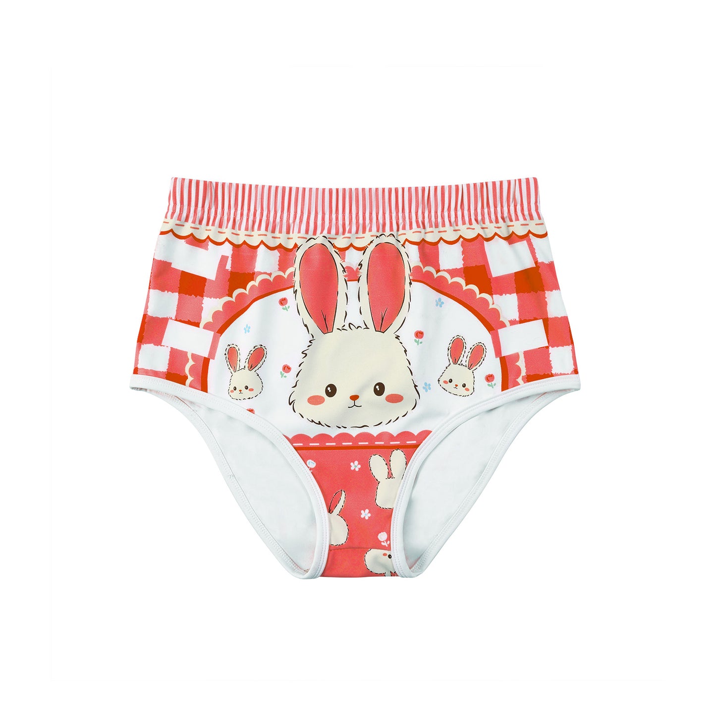 Landofgenie Womens Cartoon Shorts - Rabbit Red