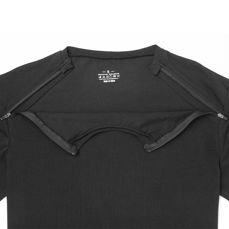 Landofgeni Unisex Port Shirts Post Shoulder Surgery Recovery Shirts - Black - landofgenie