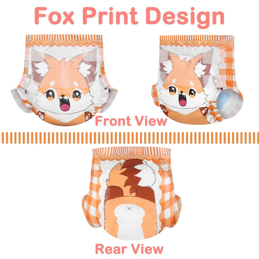 Landofgenie Adult ABDL Diapers Overnight Adult Diapers With 10 Pieces - Fox - landofgenie