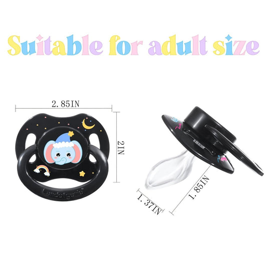 Landofgenie Adult Sized Print Pacifier - Elephant&BRAT Paci - landofgenie