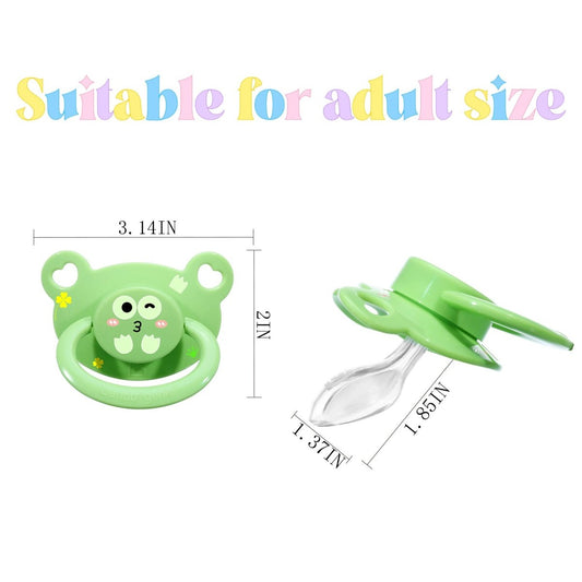 Landofgenie Adult Sized Print Pacifier - Frog&Dino Paci - landofgenie