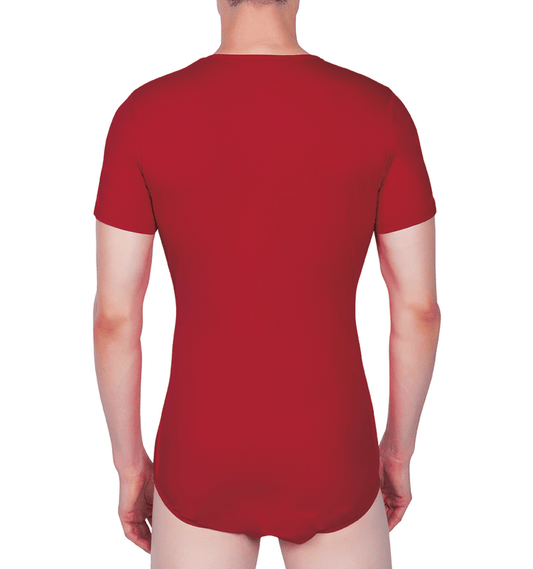 Landofgenie Basic Men Cotton Bodysuit - Red - landofgenie