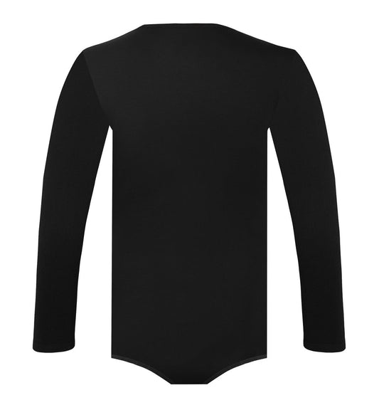 Landofgenie Long Sleeve Men Cotton Black Bodysuit - landofgenie