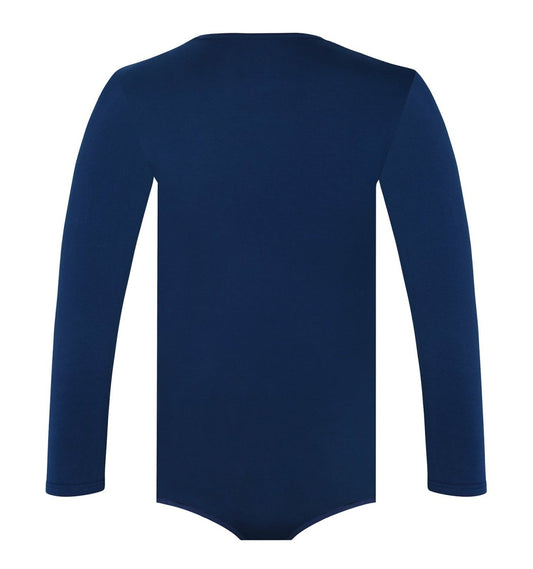 Landofgenie Long Sleeve Men Cotton Navy Bodysuit - landofgenie