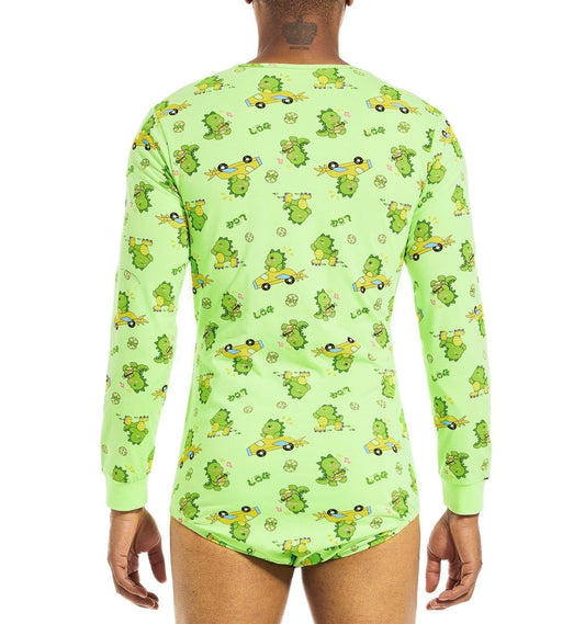 Landofgenie Long Sleeve Men Cotton Onesie - Dino - landofgenie