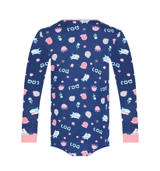 Landofgenie Long Sleeve Men Cotton Onesie - Ocean Animal - landofgenie