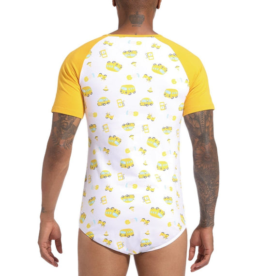 Landofgenie Men Print Onesie - Cartoon Car - landofgenie