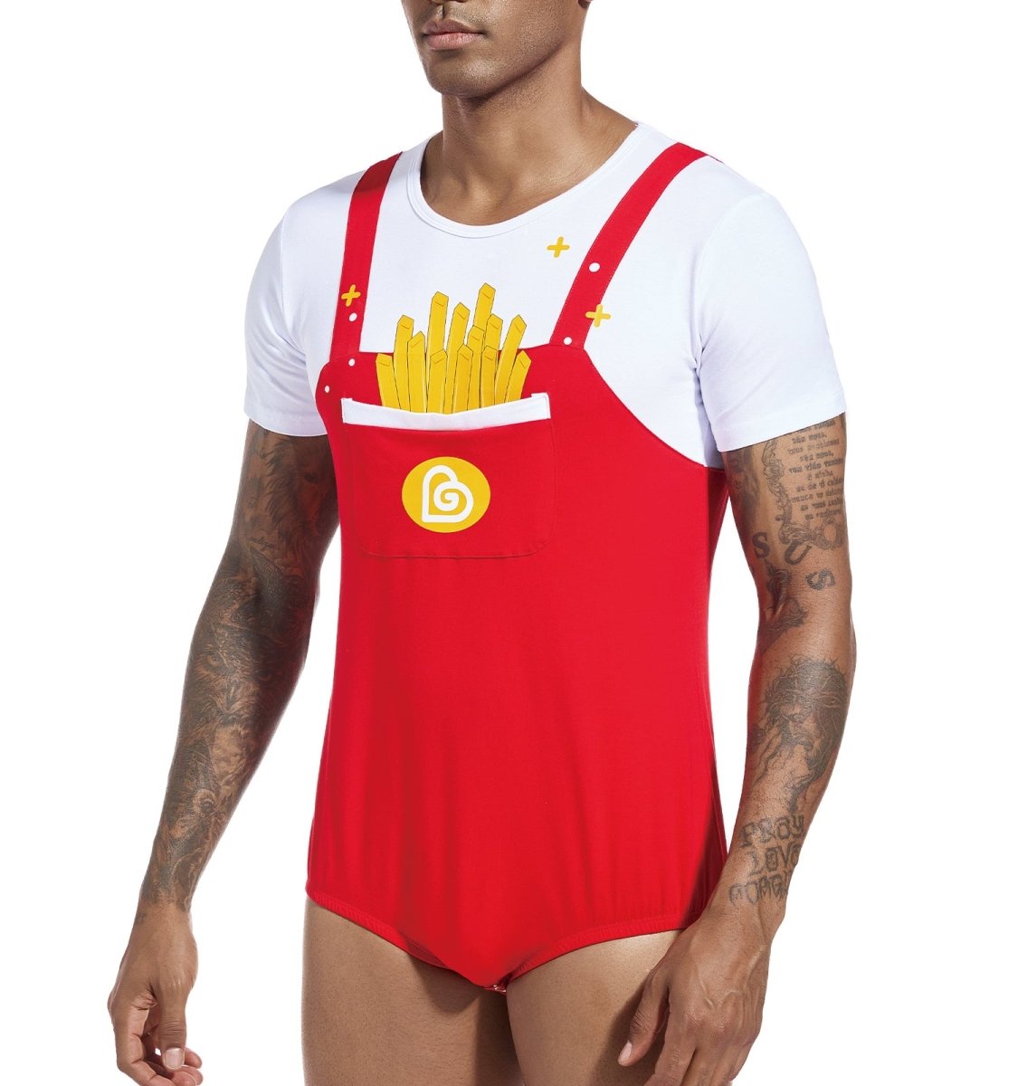 Landofgenie Men Print Onesie - French Fries - landofgenie