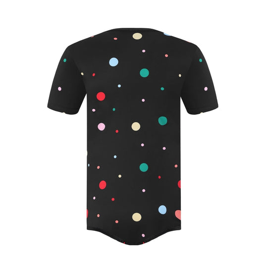 Landofgenie Men Print Onesie Snap Crotch - Black Polka dot - landofgenie