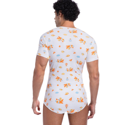 Landofgenie Men Print Onesie Snap Crotch - Kapibala - landofgenie