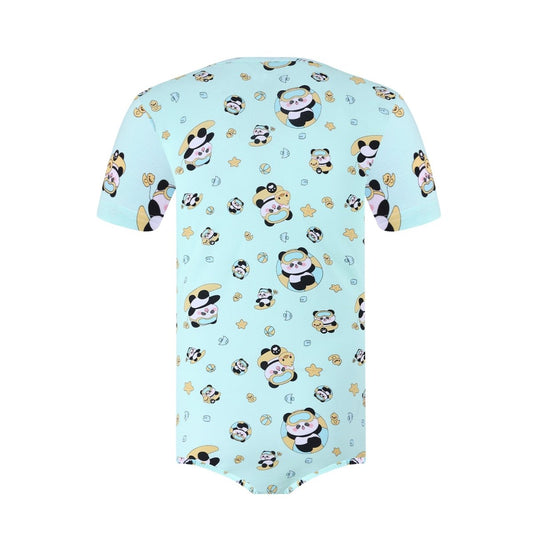 Landofgenie Men Print Onesie Snap Crotch - Panda - landofgenie