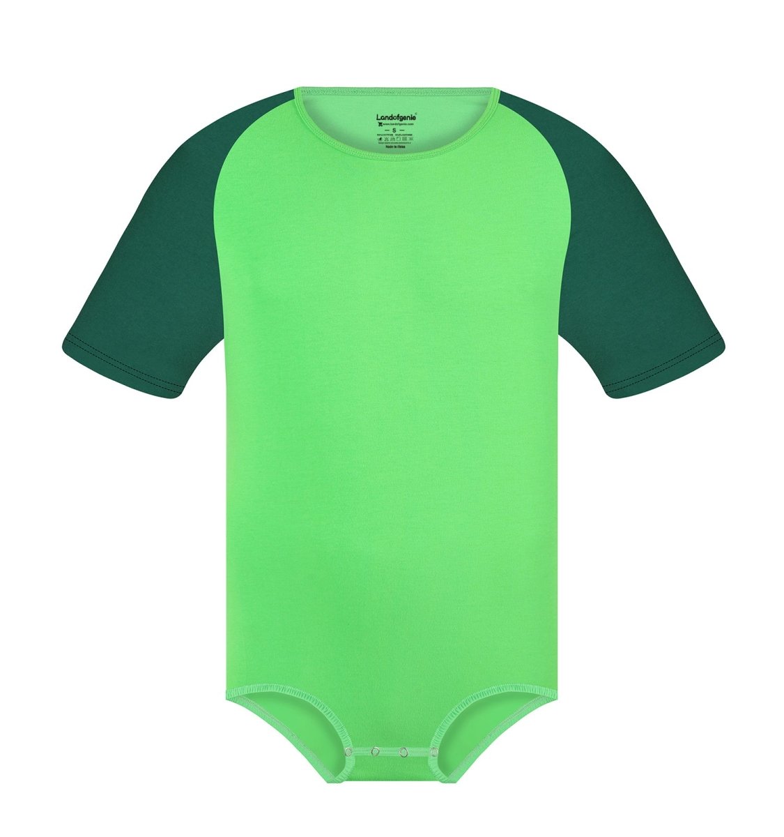 Landofgenie Men Raglan Sleeve Design Bodysuit - Green - landofgenie