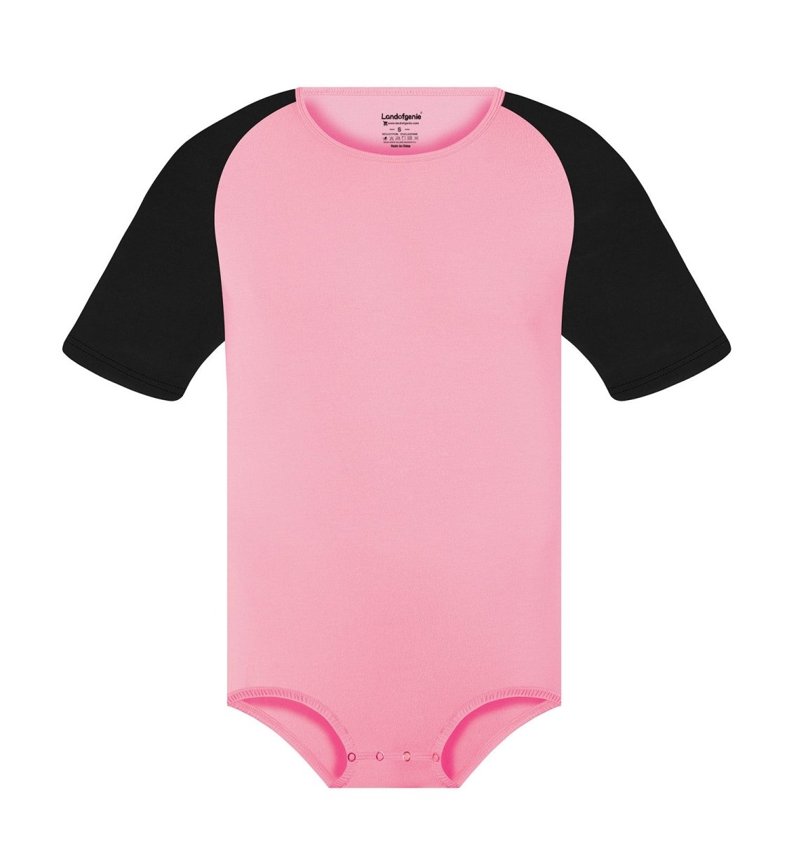 Landofgenie Men Raglan Sleeve Design Bodysuit - Pink - landofgenie