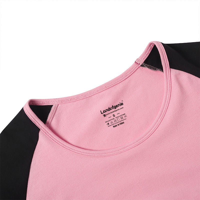 Landofgenie Men Raglan Sleeve Design Bodysuit - Pink - landofgenie