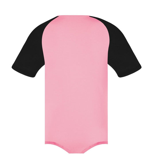 Landofgenie Men Raglan Sleeve Design Bodysuit - Pink - landofgenie
