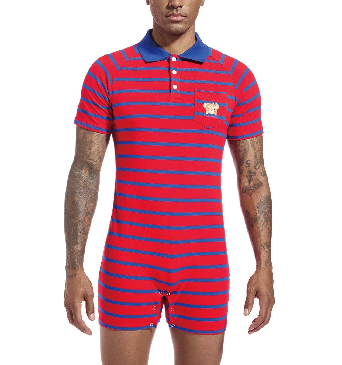 Men Pajama One Piece Shorts Mens One Piece Pajamas Landofgenie