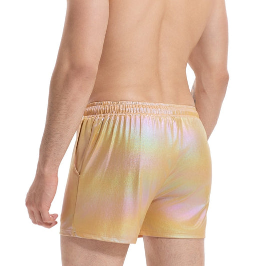 Landofgenie Mens Casual Drawstring Shorts - Yellow - landofgenie
