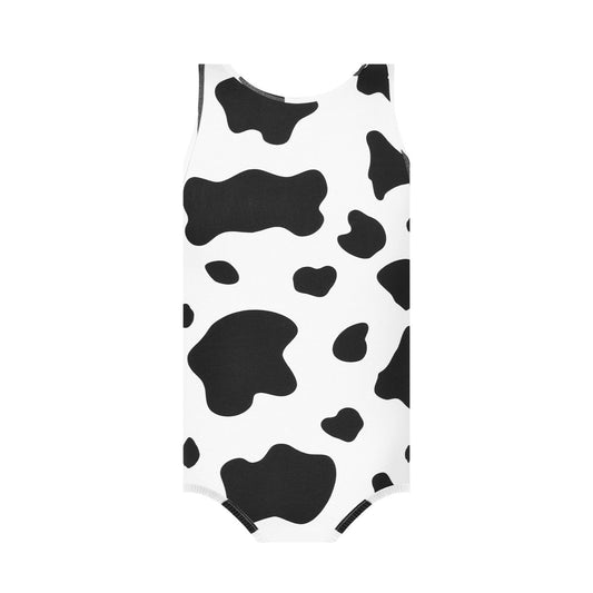 Landofgenie Mens Cotton Sleeveless Print Bodysuit - Cow - landofgenie
