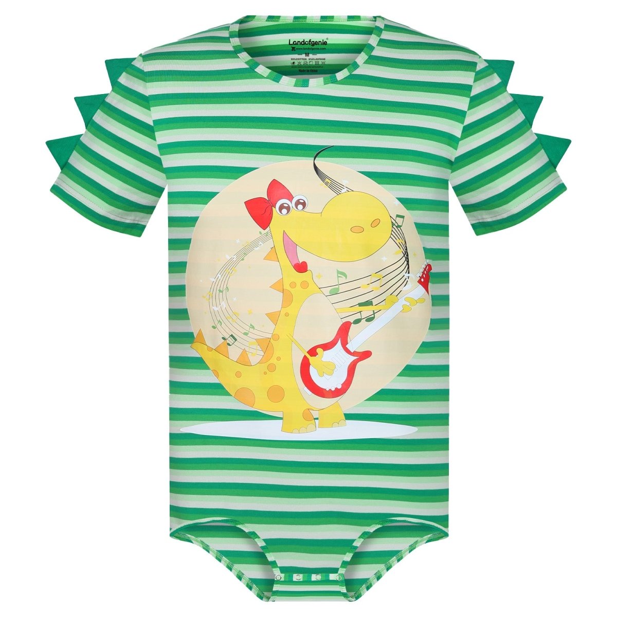 Landofgenie Mens Print Stripe Onesie -Punk Dino - landofgenie
