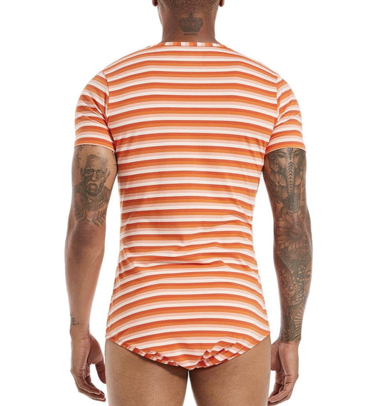 Landofgenie Mens Print Stripe Onesie -Snackie time - landofgenie