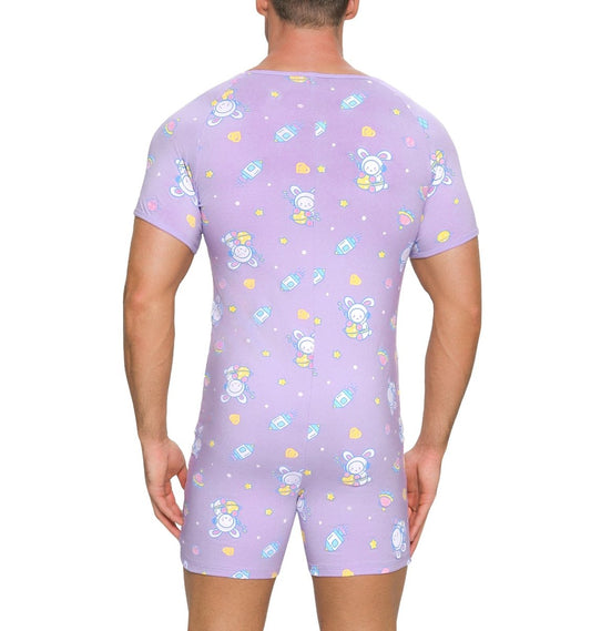 Landofgenie Mens Short Sleeve Onesie Piece Pajama - Astronaut - landofgenie