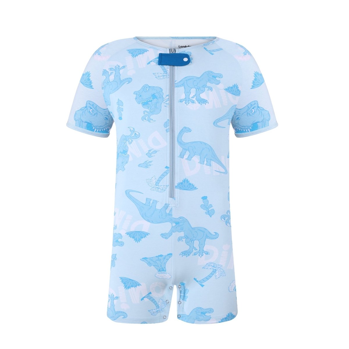 Landofgenie Mens Short Sleeve Onesie Piece Pajama - Dinosaur - landofgenie