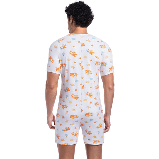 Landofgenie Mens Short Sleeve Onesie Piece Pajama - Kapibala - landofgenie