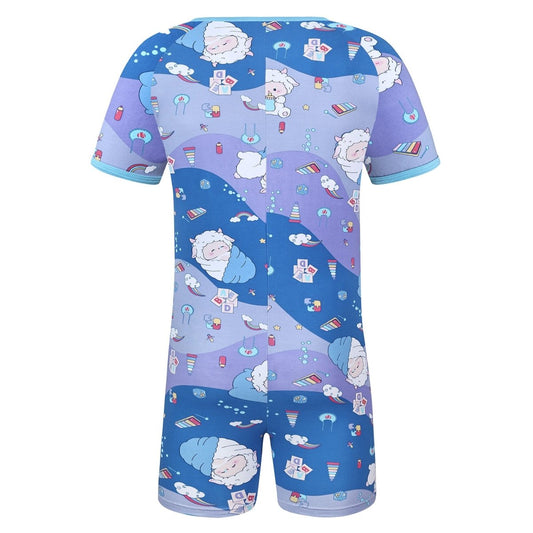 Landofgenie Mens Short Sleeve Onesie Piece Pajama - Lamb - landofgenie