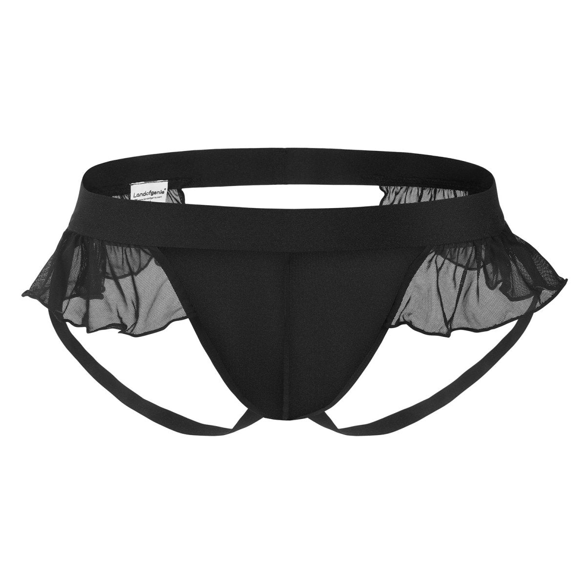 Landofgenie Men's Sissy Gay Lace underwear - Black - landofgenie
