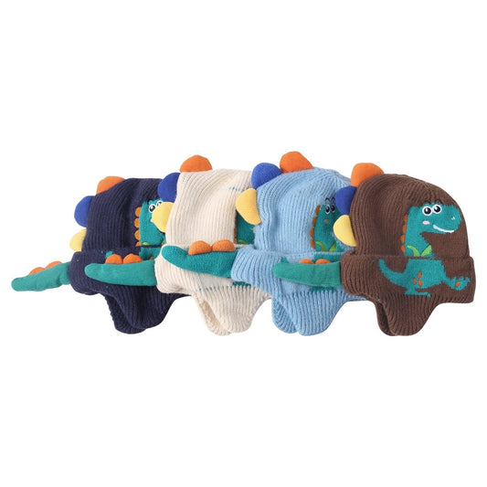 Landofgenie One Size Cotton Knitting Dinosaur Cap - landofgenie