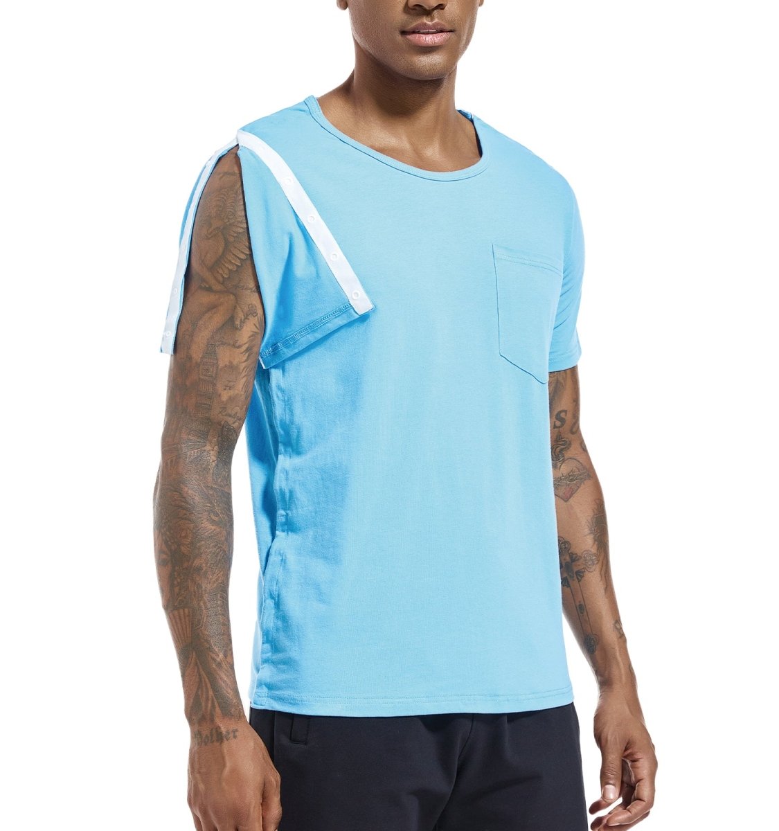 Landofgenie Unisex Post Shoulder Surgery Shirts - Blue - landofgenie