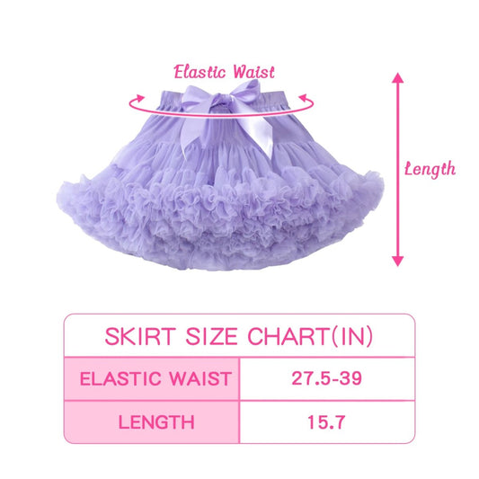 Landofgenie Women's Mesh Tulle Puffy Petticoat Tutu Ballet Bubble Short Ballerina Skirt - Purple - landofgenie