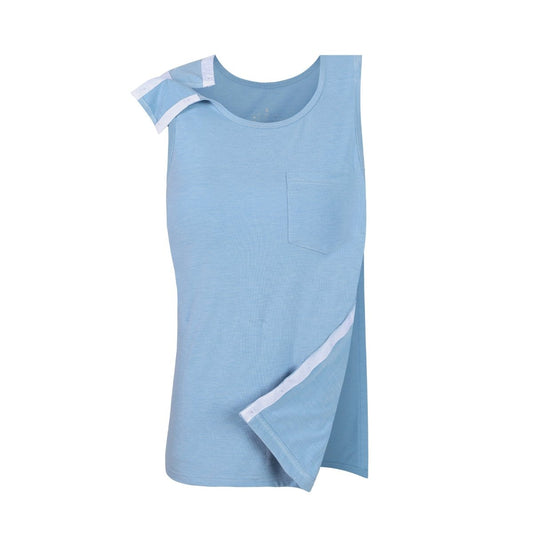 Landofgenie Women's Tear - Away Snap Tanks - Blue - landofgenie