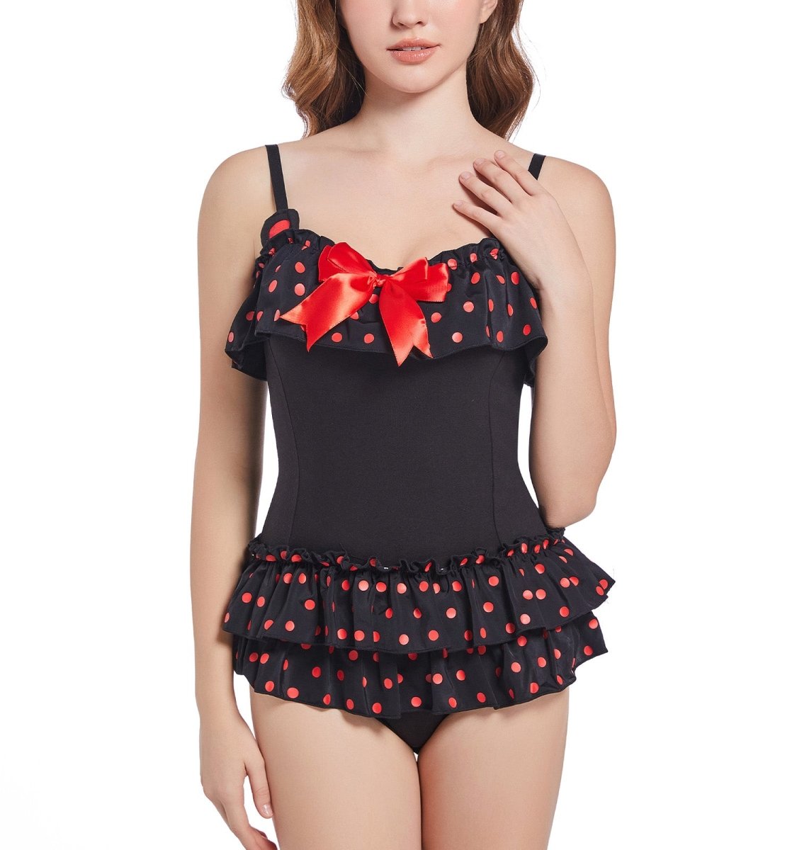 Landgenie Cotton Women Polka Dots Onesie - Mini - landofgenie