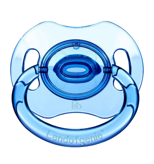 Landofgenie Adult Sized Gloss Pacifier - Pink & Blue Bone Paci - landofgenie