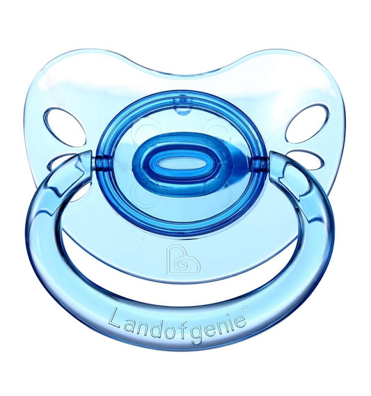 Landofgenie Adult Sized Gloss Pacifier - Pink & Blue Butterfly Paci - landofgenie