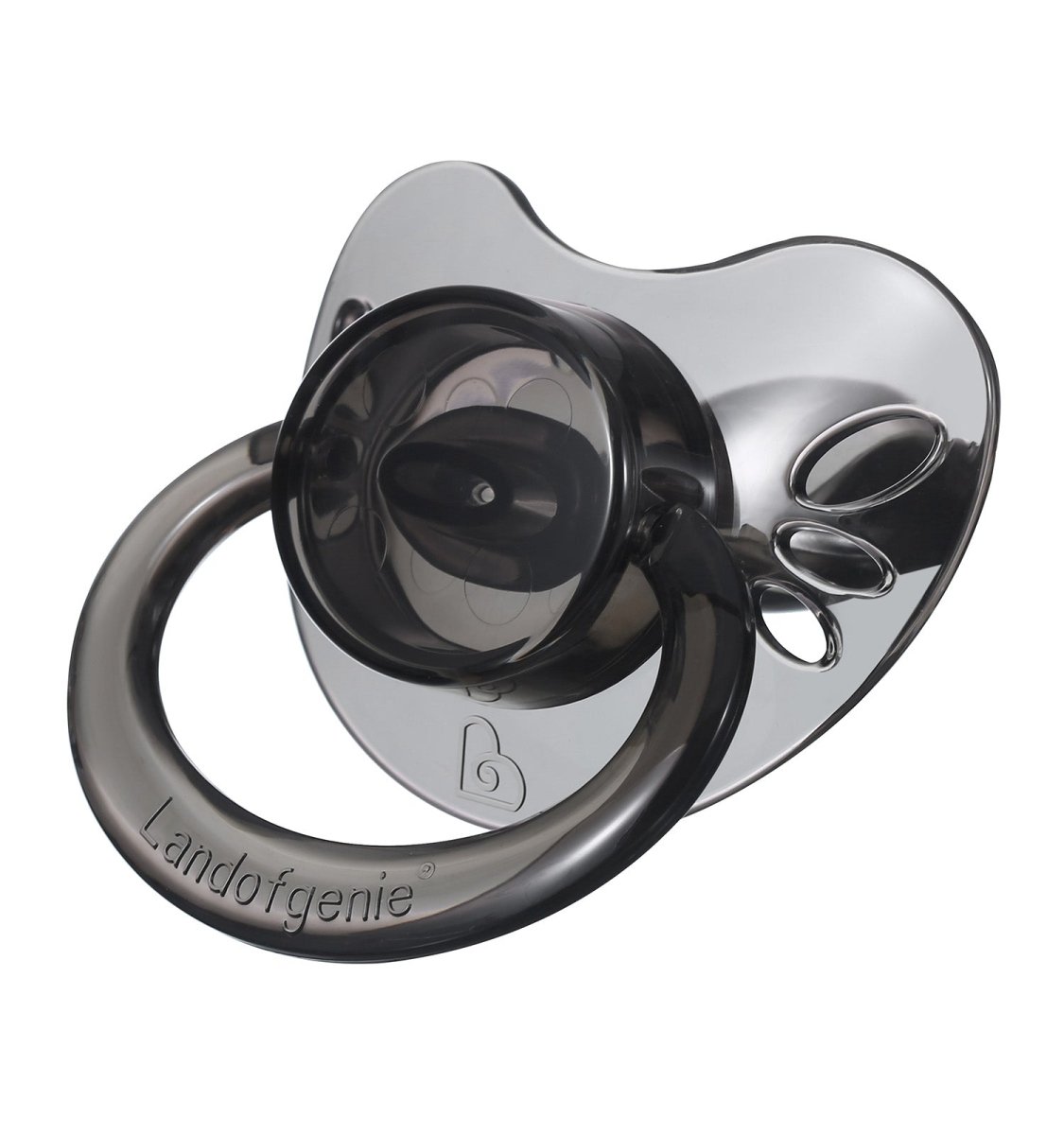 Landofgenie Adult Sized Gloss Pacifier - White & Black Butterfly Paci - landofgenie