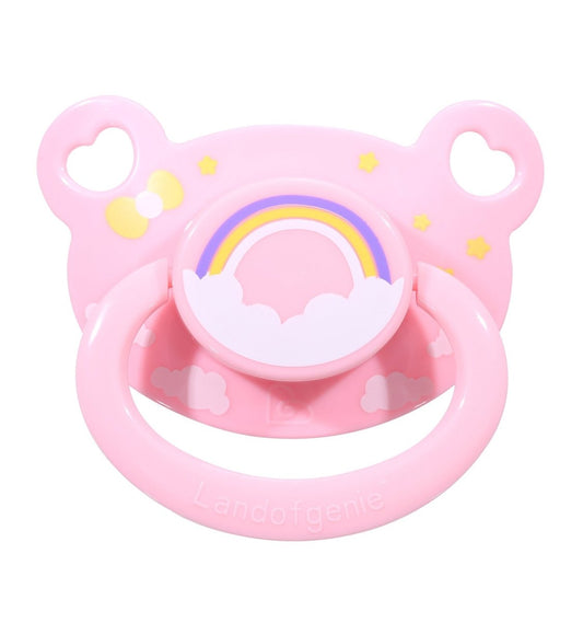 Landofgenie Adult Sized Print Pacifier - Pink & Purple Bear Paci - landofgenie