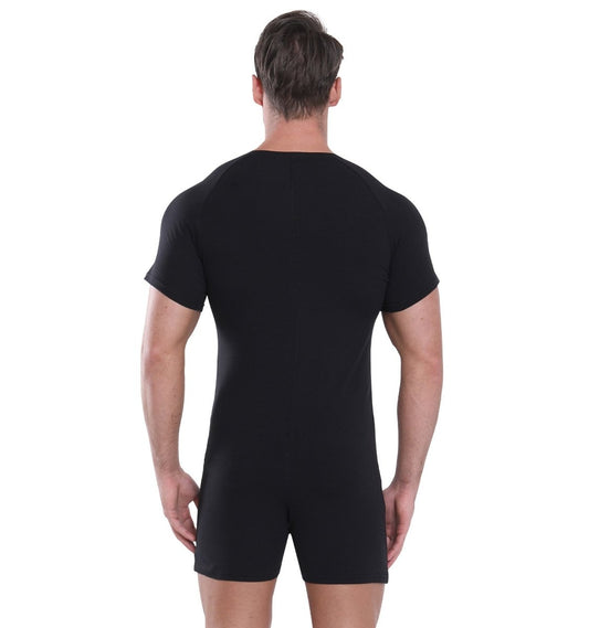 Landofgenie Basic Cotton Men One Piece Pajama - Black - landofgenie
