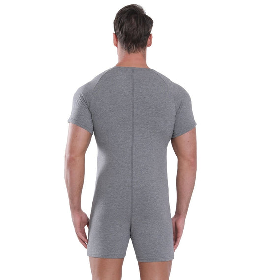 Landofgenie Basic Cotton Men One Piece Pajama - Gray - landofgenie