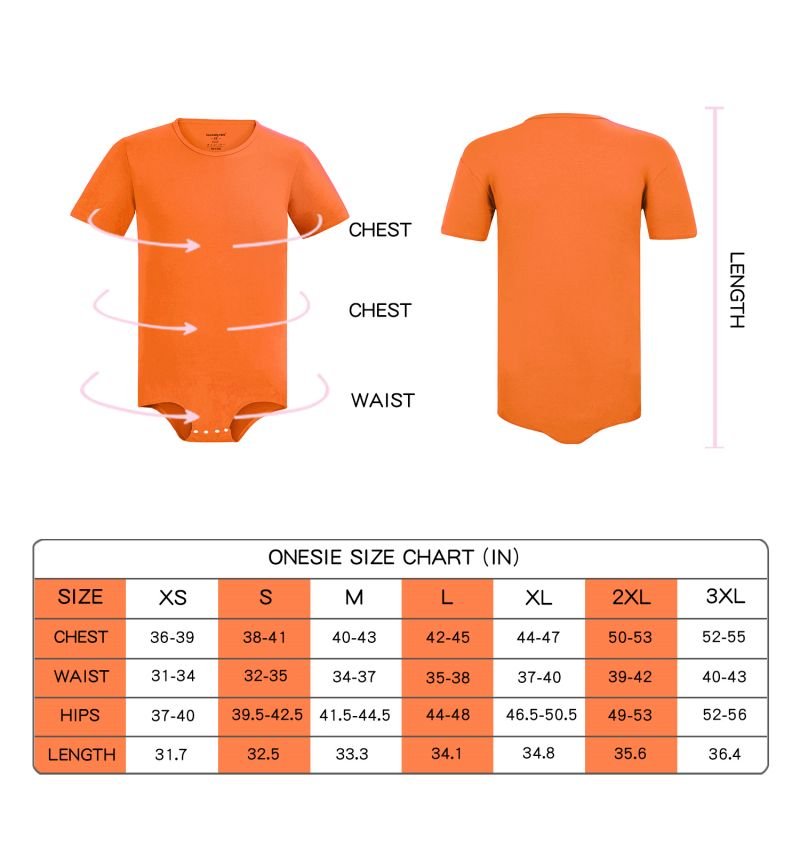 Landofgenie Basic Men Cotton Orange Bodysuit - landofgenie