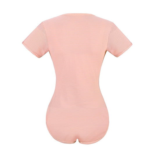 Landofgenie Cotton Women Onesie -Orange Stripe Girl - landofgenie