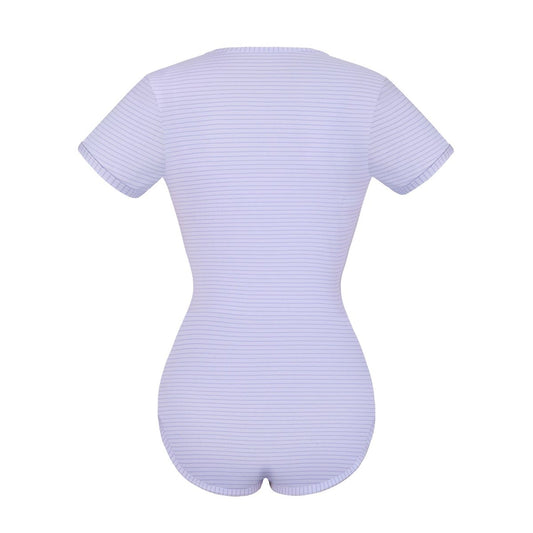 Landofgenie Cotton Women Onesie -Purple Stripe Girl - landofgenie