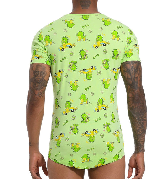 Landofgenie Men Print Onesie - Dino Rudy - landofgenie