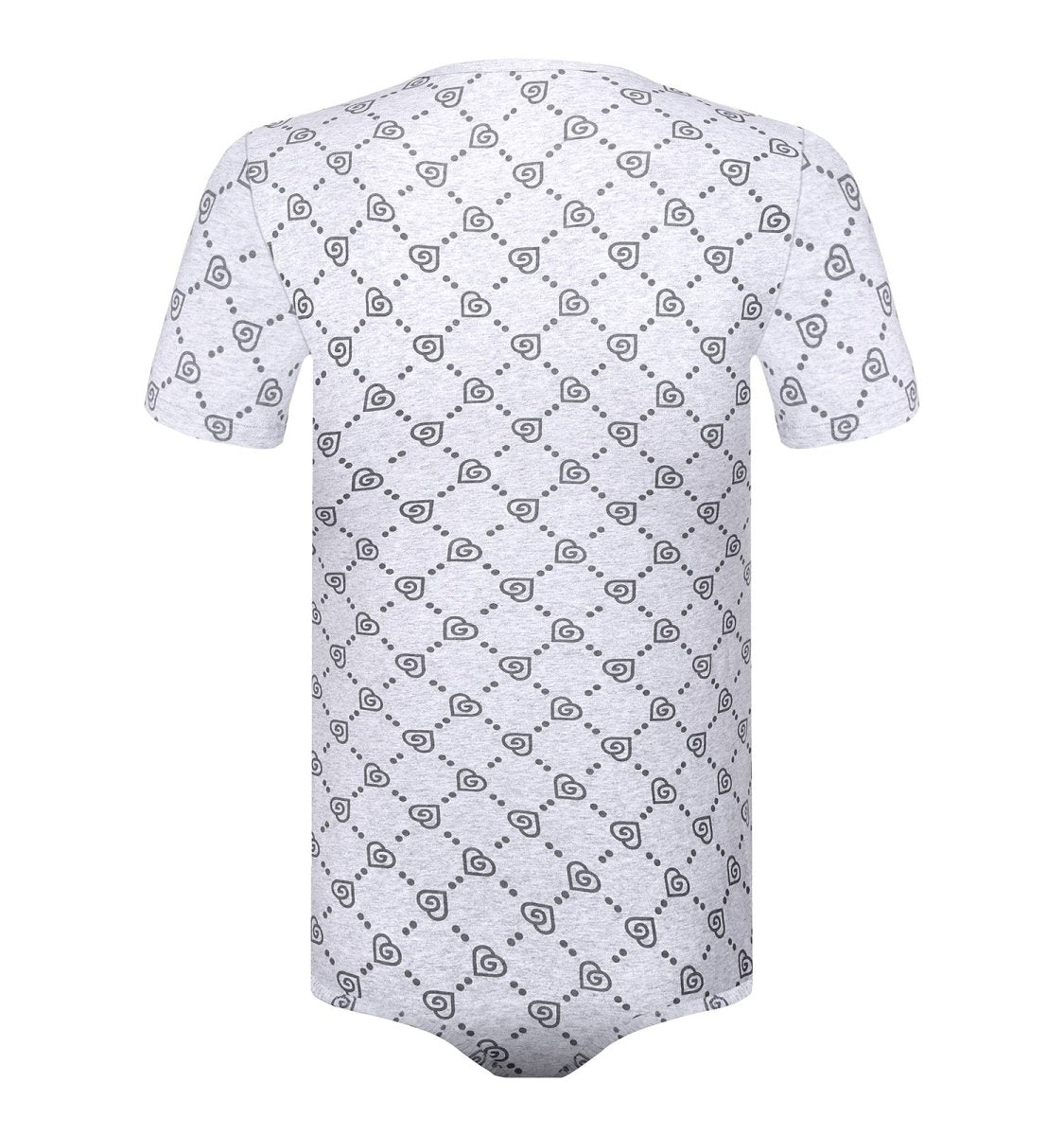 Landofgenie Mens Short Sleeve Onesie - Monoland with Light Gray - landofgenie