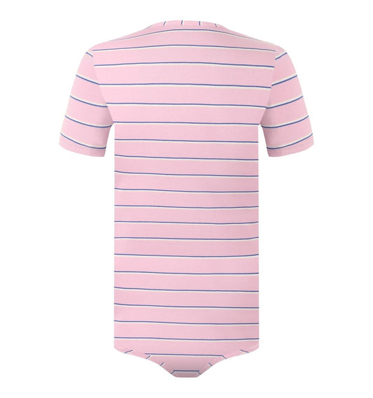 Landofgenie Mens Striped Onesie Short Sleeve Bodysuit - Stripe Men - landofgenie