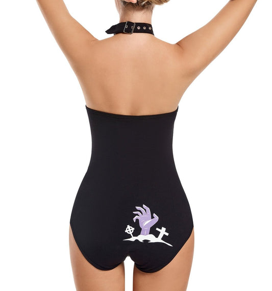 Landofgenie Women Glow onesie Halloween Party Dress- Spooky Party - landofgenie