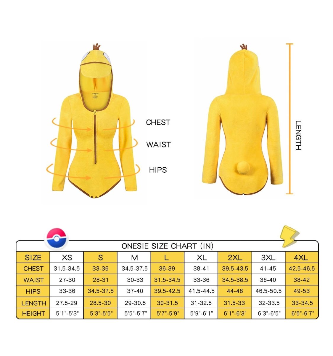Landofgenie Womens Bodysuit Half Velvet Onesie Pajamas Bodysuit Tops Cosplay Costume - Anime Duck - landofgenie