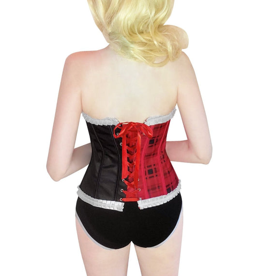 Landofgenie Women's Lace Up Boned Overbust Corset Bustier Bodyshaper Top - Sweet Love - landofgenie